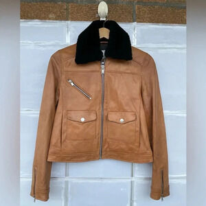 Doma leather lamb tan jacket size medium